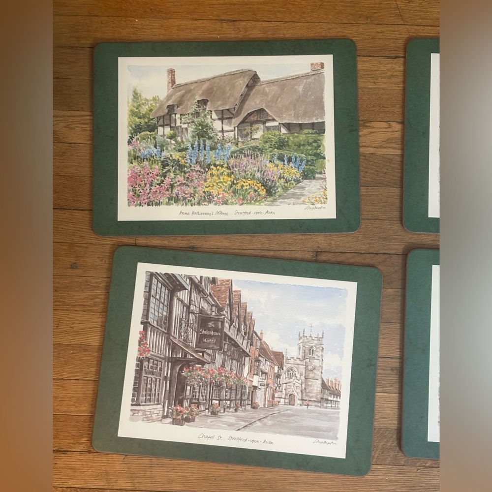 Pimpernel Cork Acemat Set 4P English Stratford Scenic Placemats Britain Country